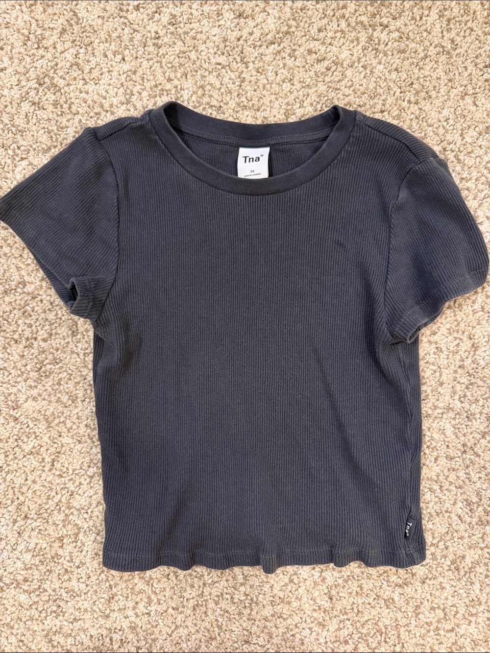 TNA Kids Ribbed Short Sleeve Tee - Black